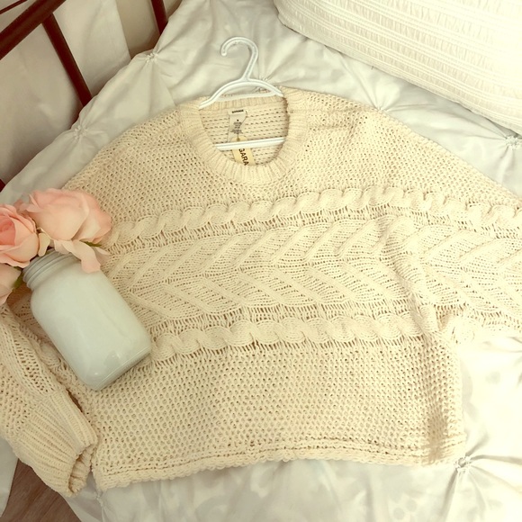 Cream Chunky Knit Crop Sweater BNWT - Picture 1 of 3